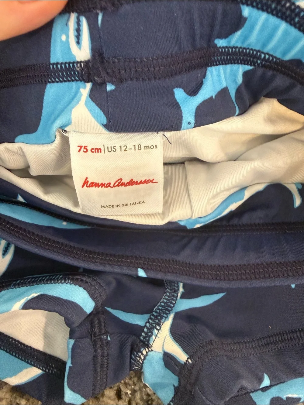 Hanna Andersson swim set- Kids Shark Print Rash Guard Set - Navy Blue
